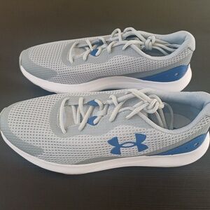Under Armour Men's Surge 3 Road Running Shoe, Mod Gray (105)/Royal Blue, 11.5